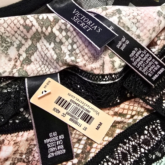 💖VICTORIA SECRET VerySexy RcerbckPushUP Set. Snake Skin Size:Bra-36B P-M - Picture 4 of 4